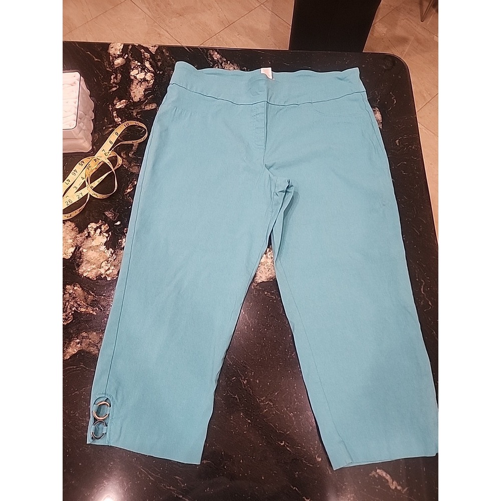 Coconut Row Palm Beach Pants - Light Blue Stretch Pull‎ on Womens - Size 18